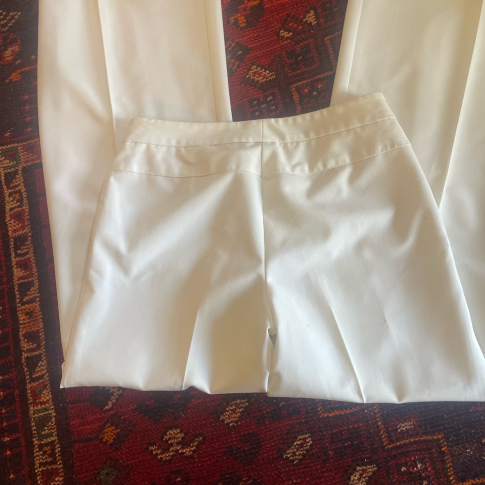 White Wide Leg Pants slacks lined dress pants by Cache’ Women’s size 6 - Picture 4 of 7